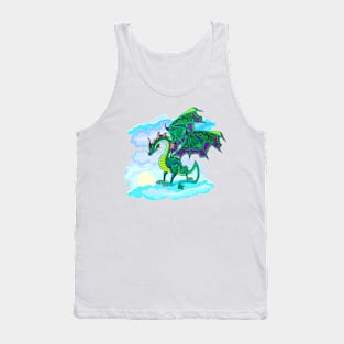 Green dragon on the cloud Tank Top